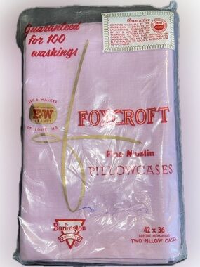 💥 Vintage New Foxcroft Lavender Fine Muslin Pillowcases Washable 2 Pillowcases